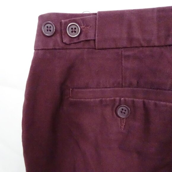 Gap Stretch Straight Chino Cropped Pants Women Size 14 Burgundy Red Pockets - Picture 6 of 15
